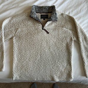 True Grit for Oak Hall Sherpa Fleece 1 /4 Zip Fleece Long Sleeve Cream